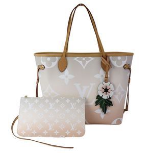 Louis Vuitton Neverfull MM Monogram Giant Gray Orange Tote Bag
